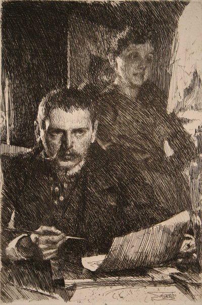 Zorn y su esposa de Anders Leonard Zorn